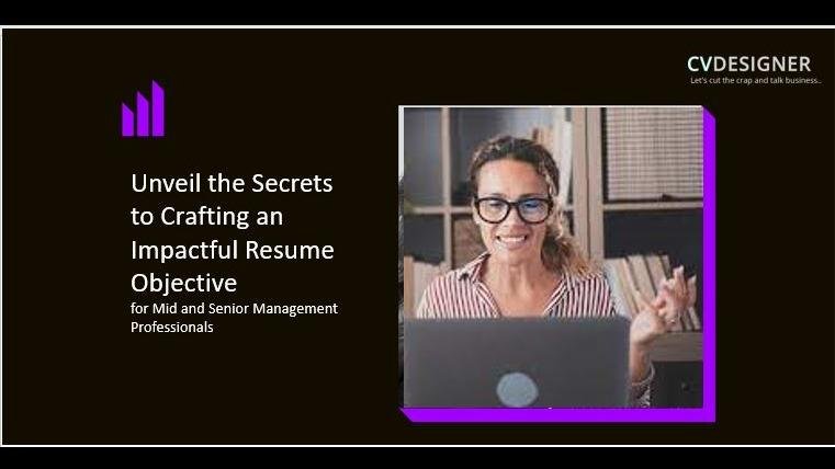 A promotional graphic for resume crafting advice with a person gesturing towards text on the screen.